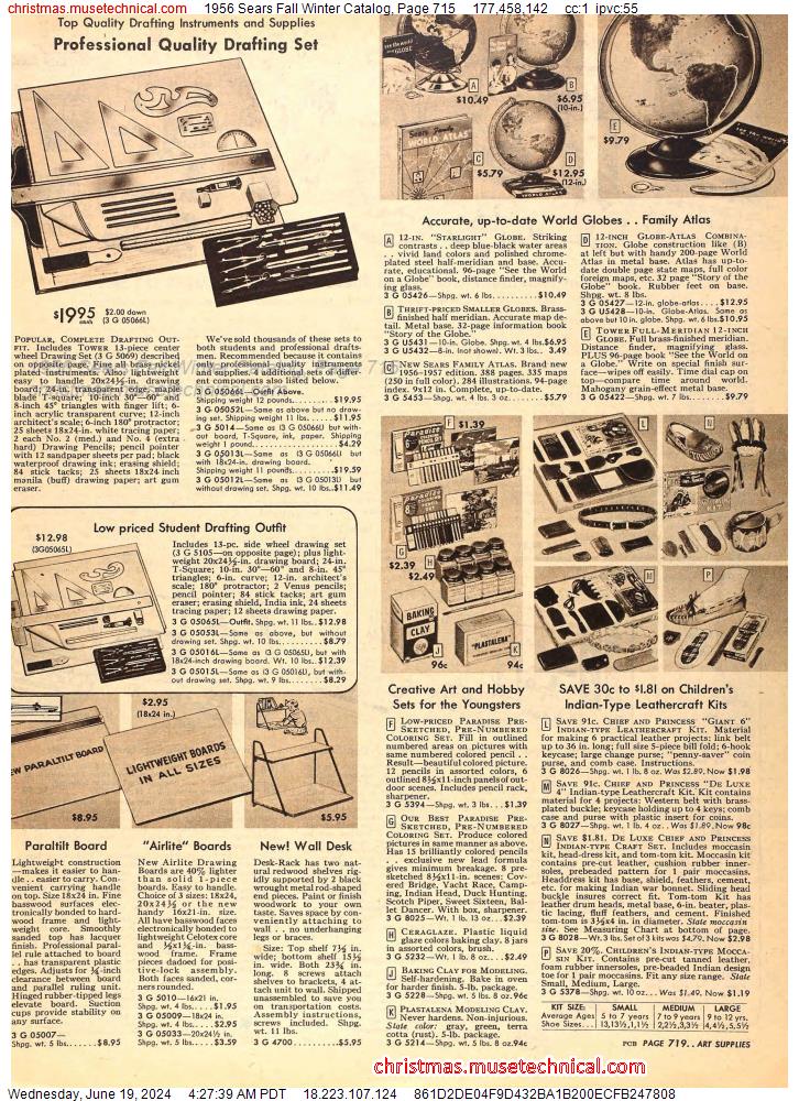 1956 Sears Fall Winter Catalog, Page 715