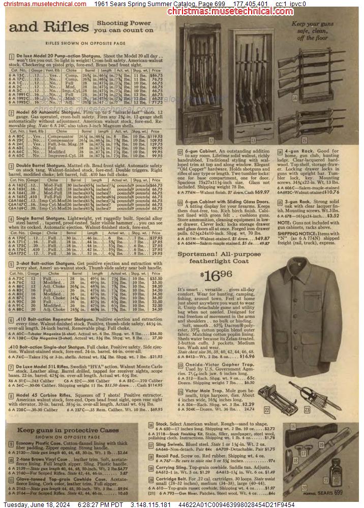 1961 Sears Spring Summer Catalog, Page 699