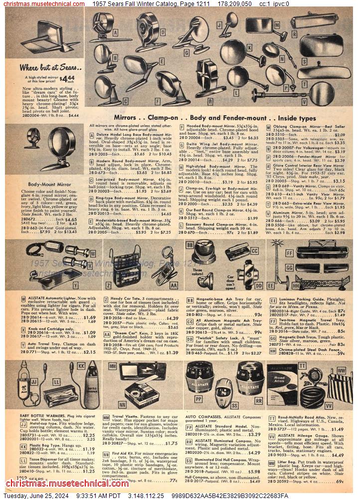 1957 Sears Fall Winter Catalog, Page 1211