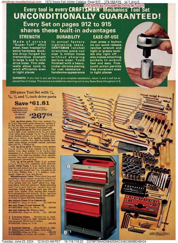 1972 Sears Fall Winter Catalog, Page 917
