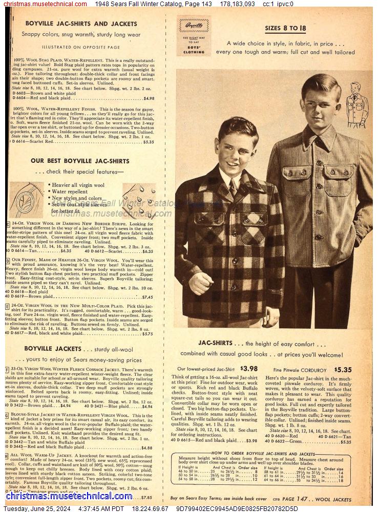 1948 Sears Fall Winter Catalog, Page 143