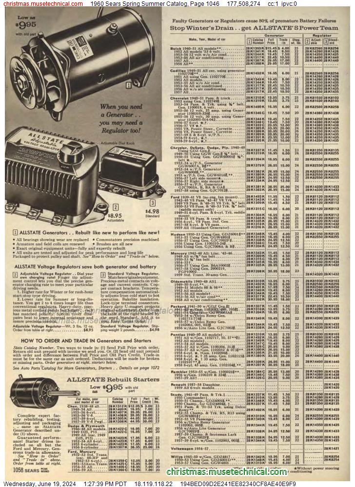 1960 Sears Spring Summer Catalog, Page 1046