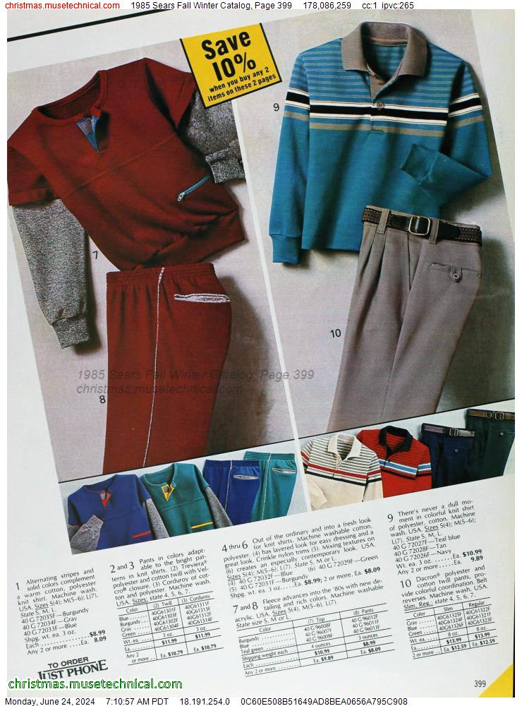 1985 Sears Fall Winter Catalog, Page 399