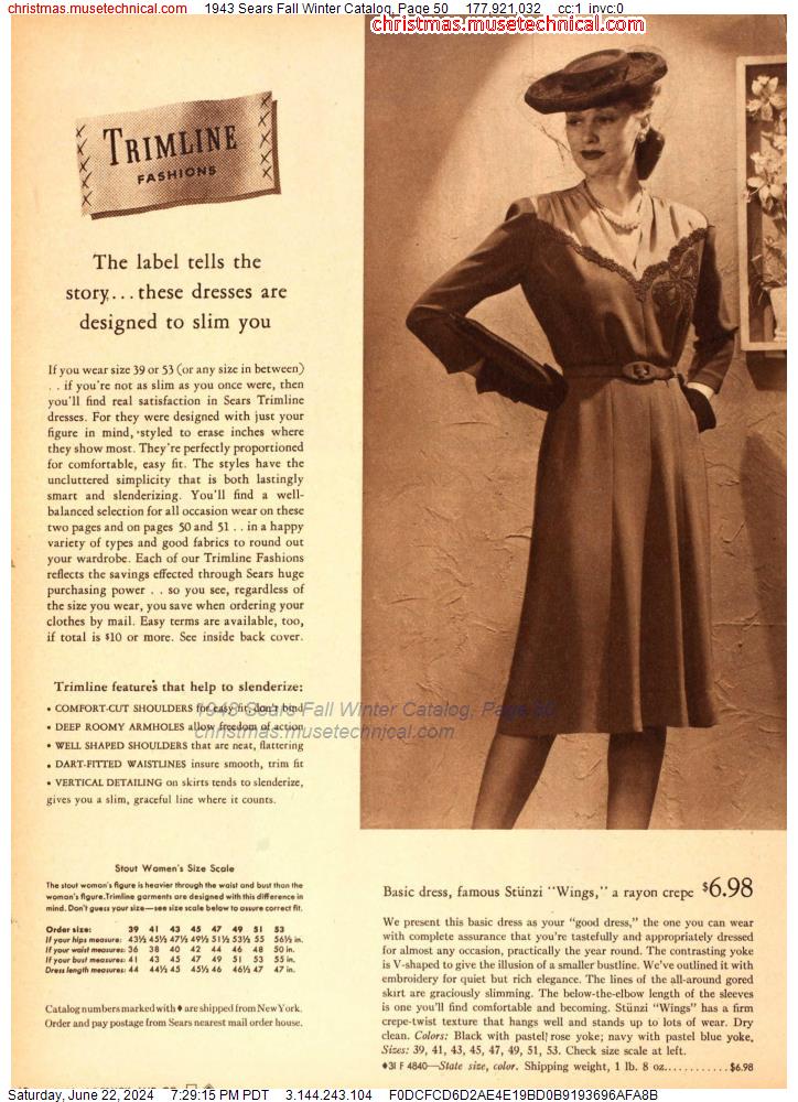 1943 Sears Fall Winter Catalog, Page 50