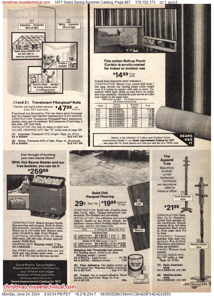 1977 Sears Spring Summer Catalog, Page 867