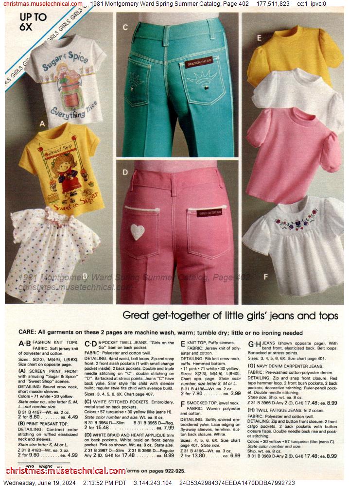 1981 Montgomery Ward Spring Summer Catalog, Page 402