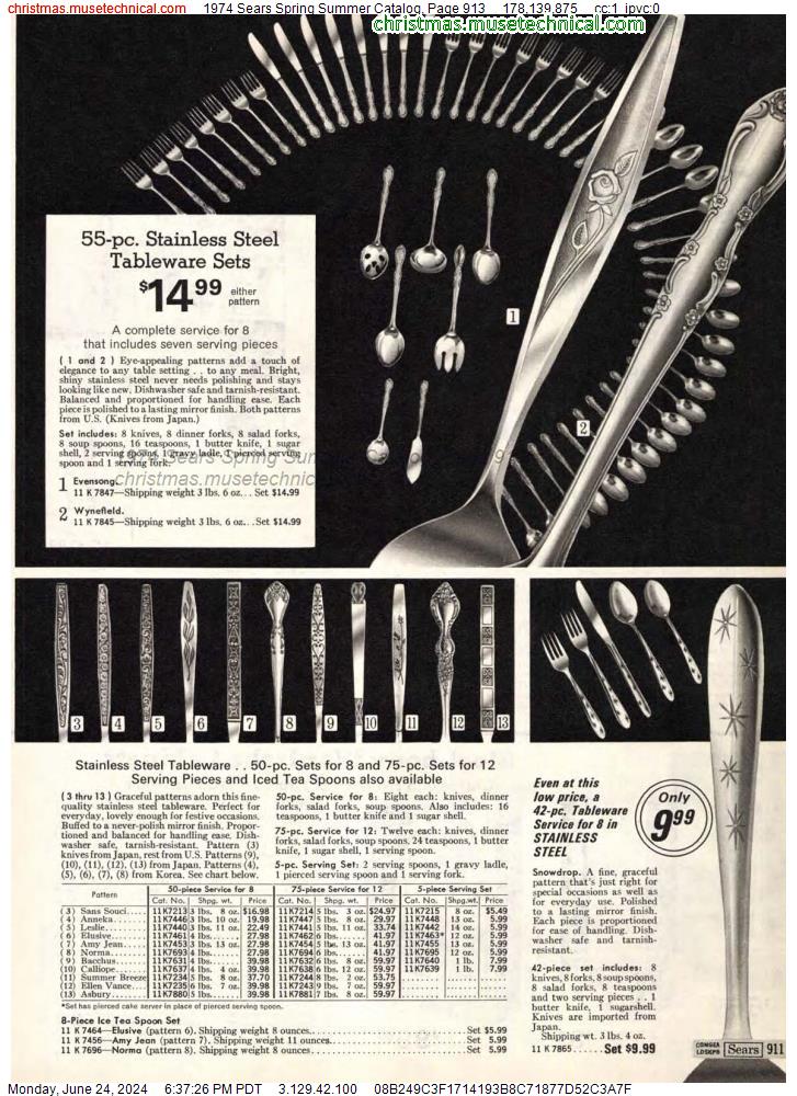 1974 Sears Spring Summer Catalog, Page 913