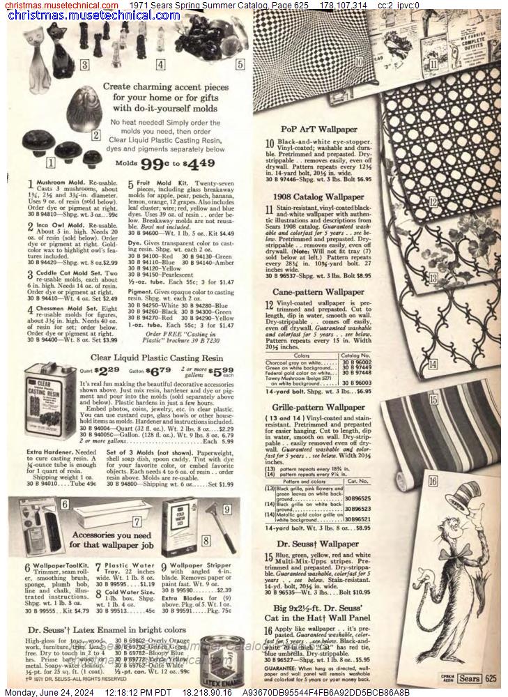 1971 Sears Spring Summer Catalog, Page 625