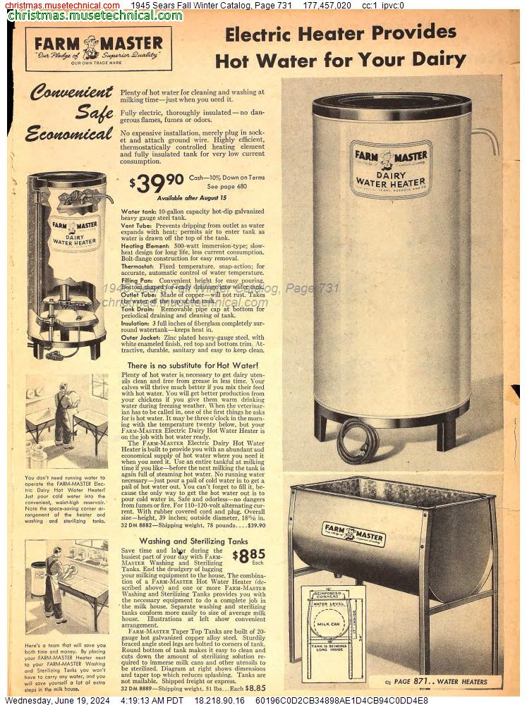1945 Sears Fall Winter Catalog, Page 731