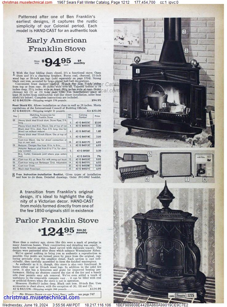 1967 Sears Fall Winter Catalog, Page 1212
