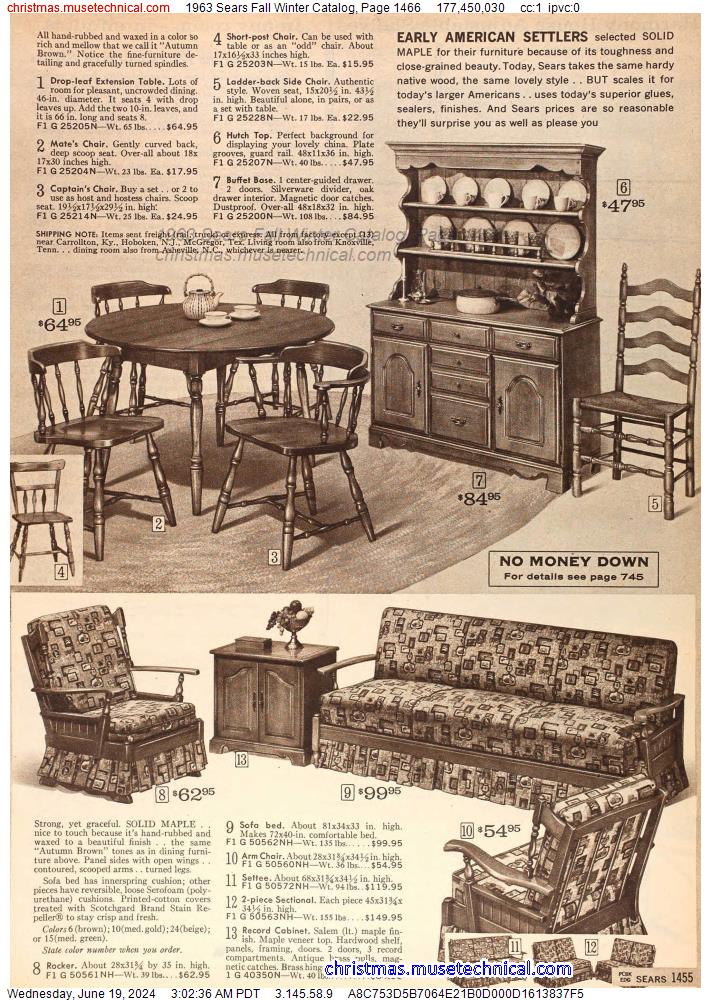 1963 Sears Fall Winter Catalog, Page 1466