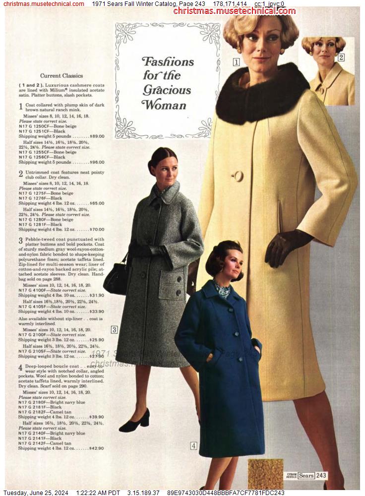 1971 Sears Fall Winter Catalog, Page 243