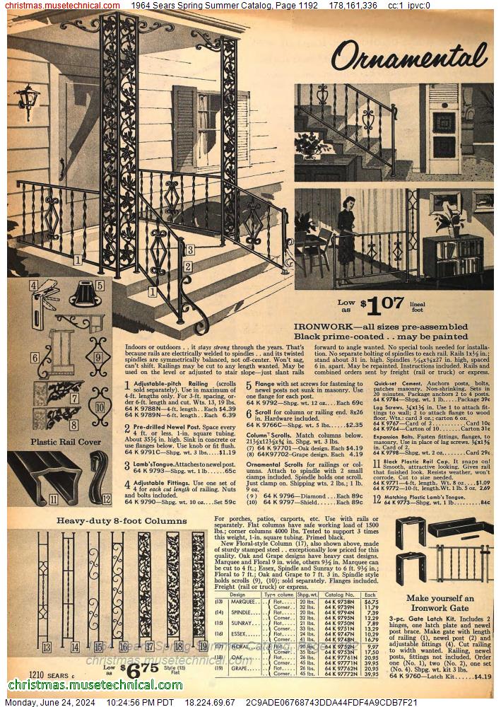 1964 Sears Spring Summer Catalog, Page 1192