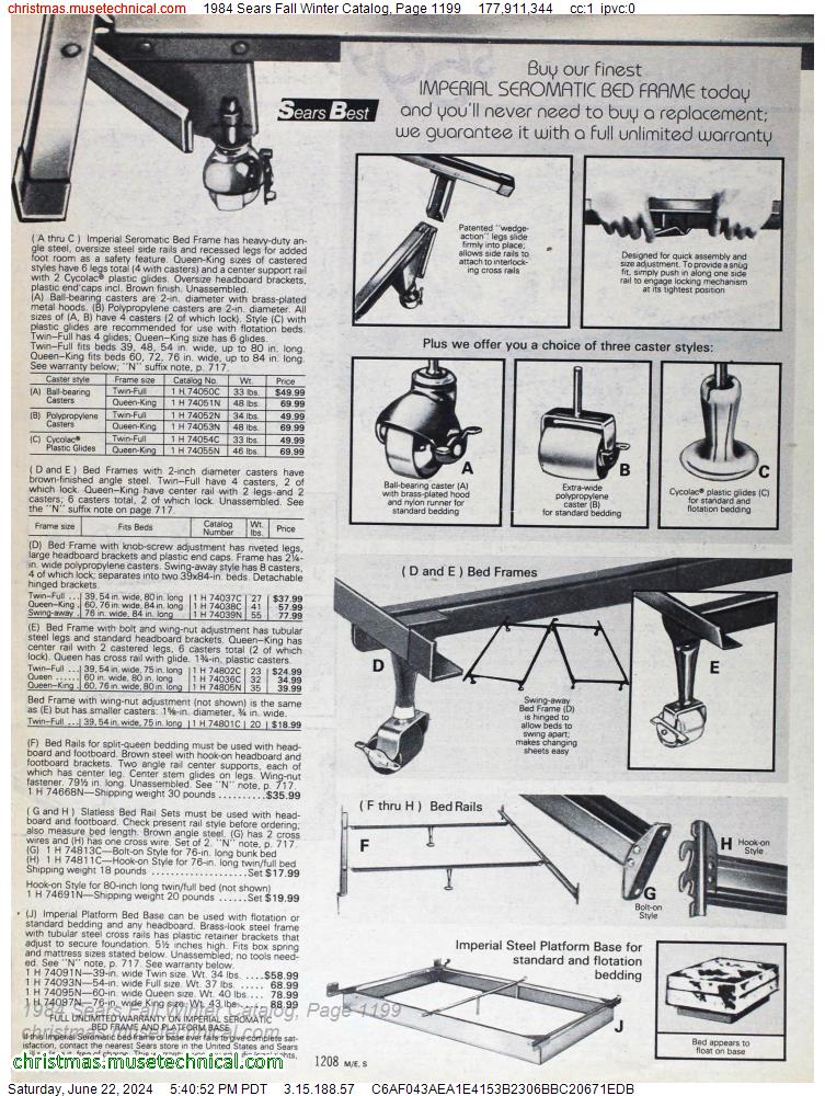 1984 Sears Fall Winter Catalog, Page 1199