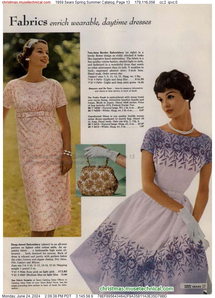 1959 Sears Spring Summer Catalog, Page 13