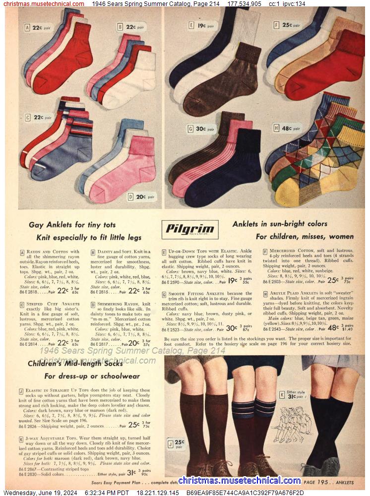 1946 Sears Spring Summer Catalog, Page 214