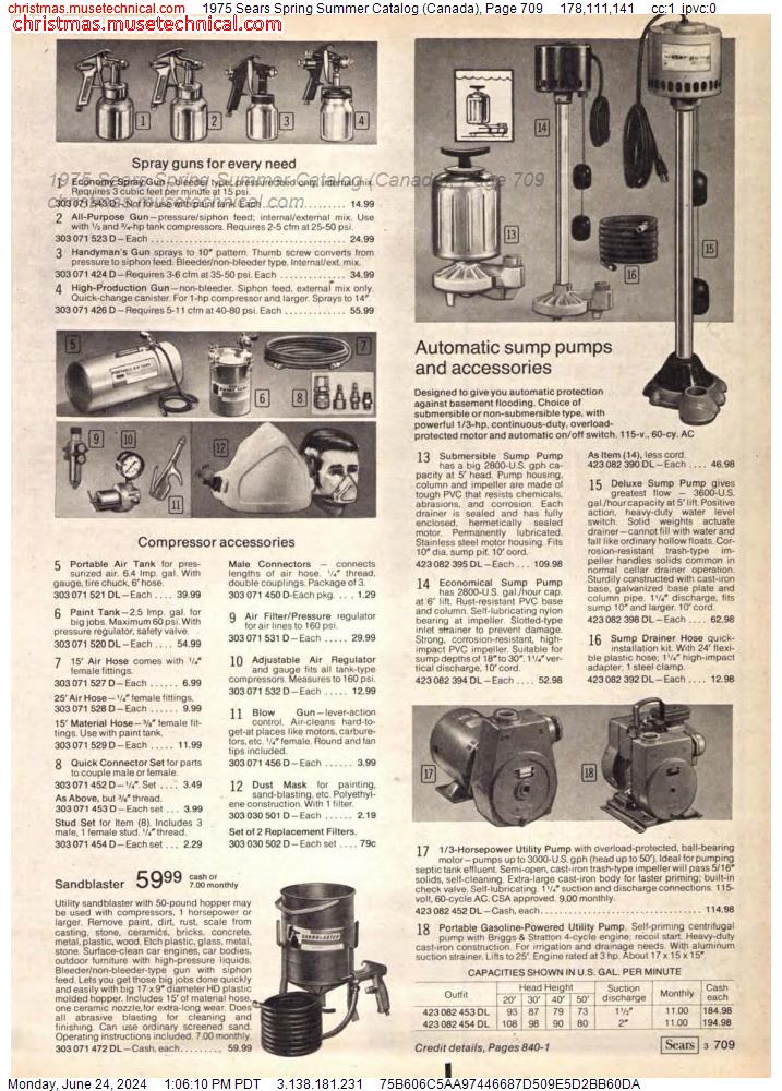 1975 Sears Spring Summer Catalog (Canada), Page 709