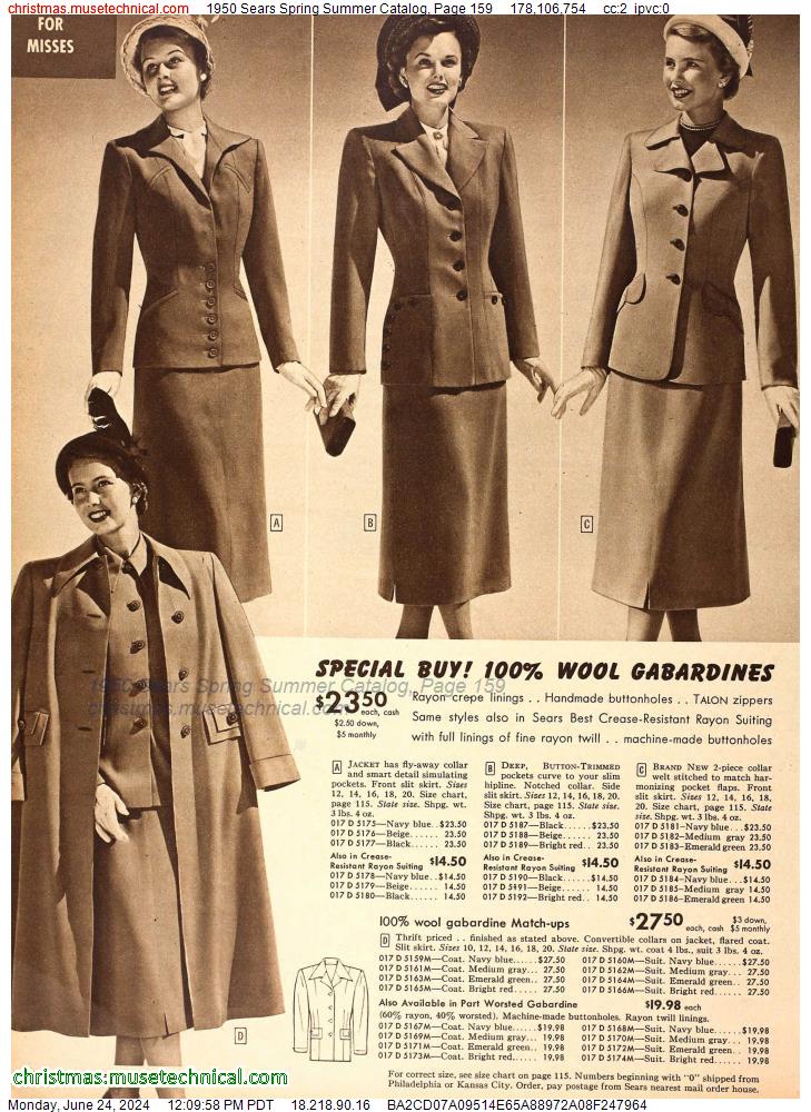 1950 Sears Spring Summer Catalog, Page 159
