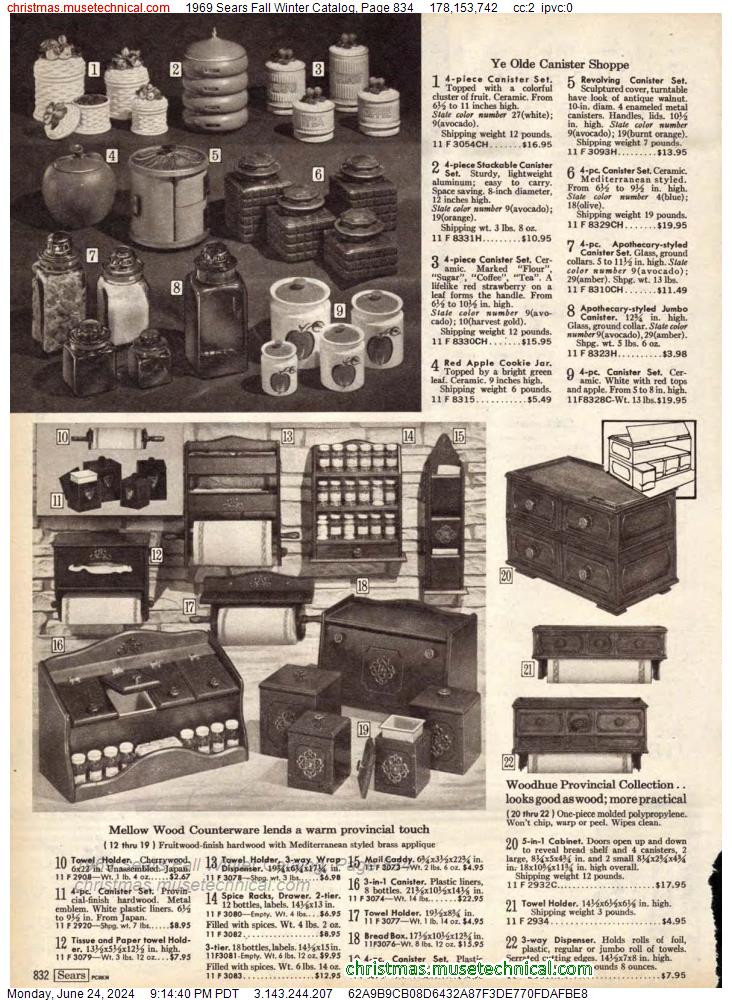 1969 Sears Fall Winter Catalog, Page 834