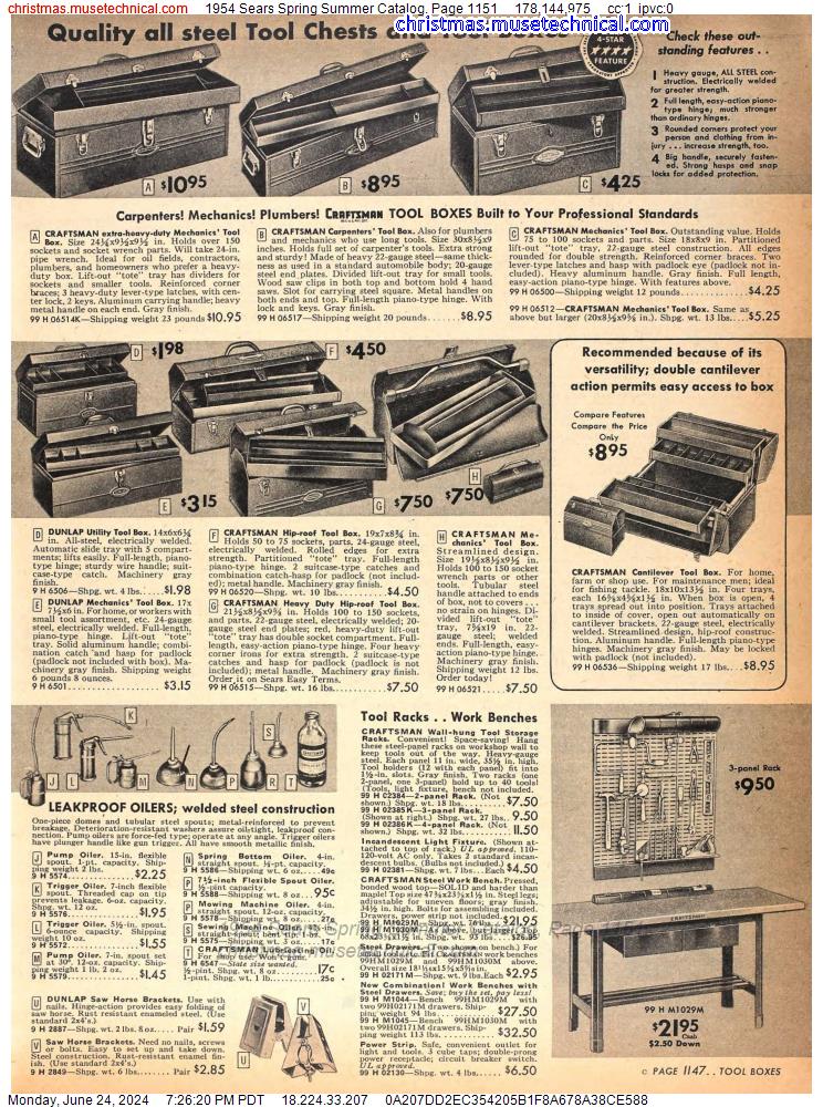 1954 Sears Spring Summer Catalog, Page 1151