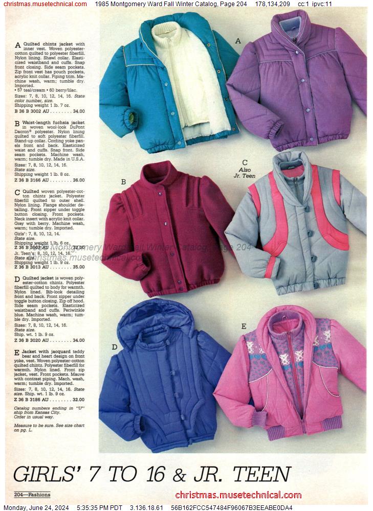 1985 Montgomery Ward Fall Winter Catalog, Page 204