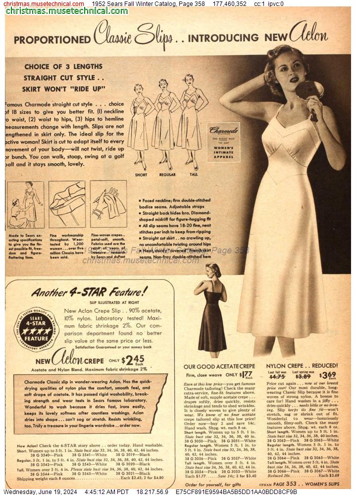 1952 Sears Fall Winter Catalog, Page 358