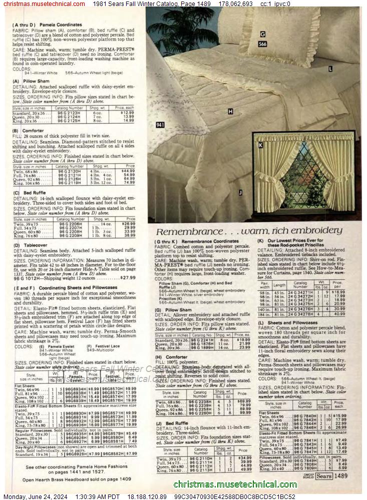 1981 Sears Fall Winter Catalog, Page 1489
