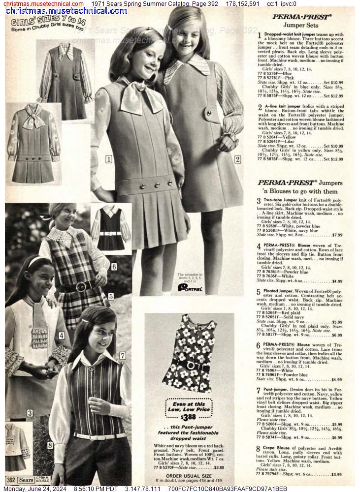 1971 Sears Spring Summer Catalog, Page 392