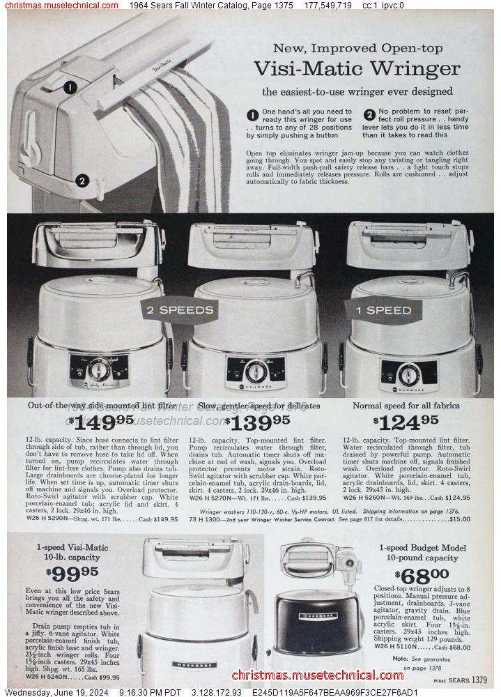1964 Sears Fall Winter Catalog, Page 1375