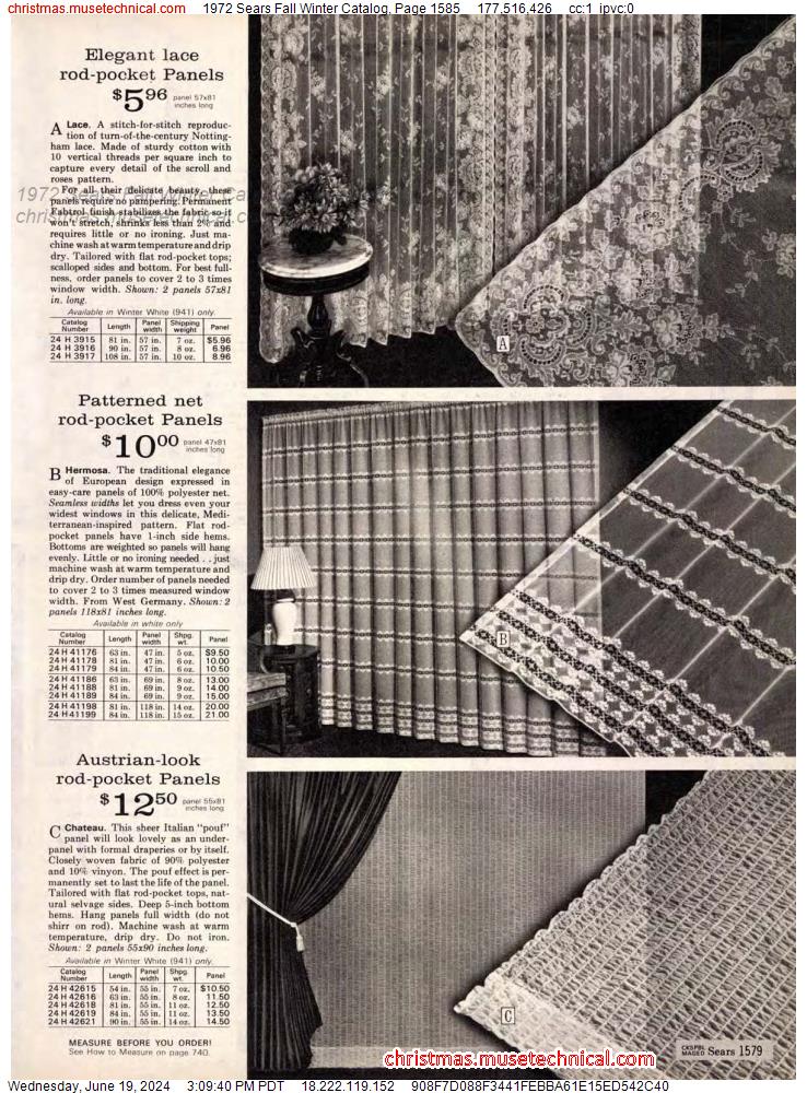 1972 Sears Fall Winter Catalog, Page 1585