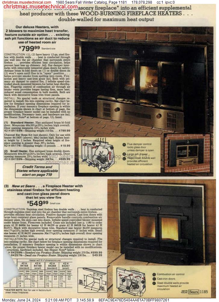 1980 Sears Fall Winter Catalog, Page 1181