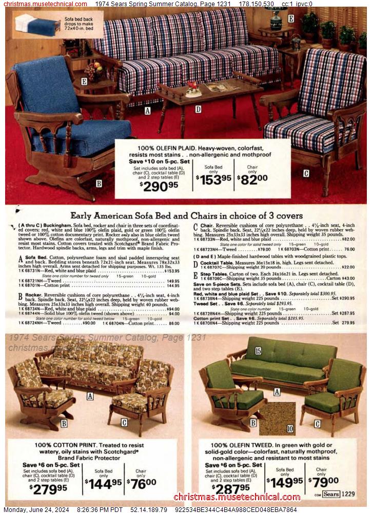 1974 Sears Spring Summer Catalog, Page 1231