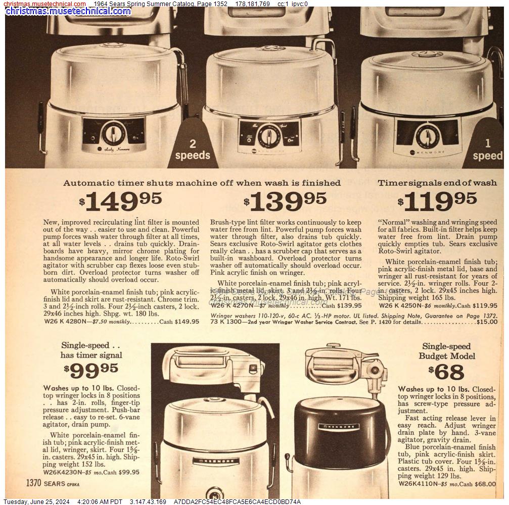 1964 Sears Spring Summer Catalog, Page 1352