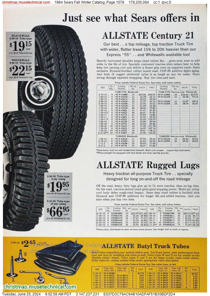 1964 Sears Fall Winter Catalog, Page 1078