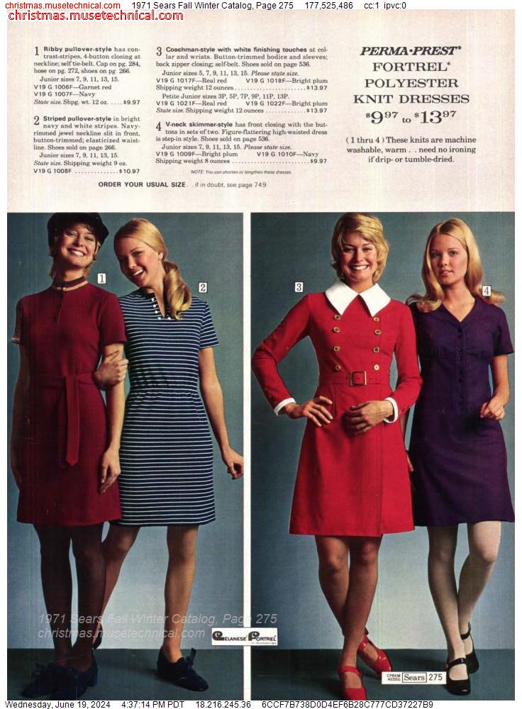 1971 Sears Fall Winter Catalog, Page 275