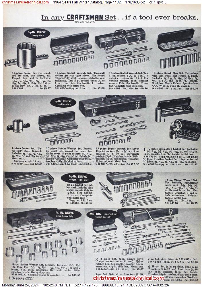 1964 Sears Fall Winter Catalog, Page 1132