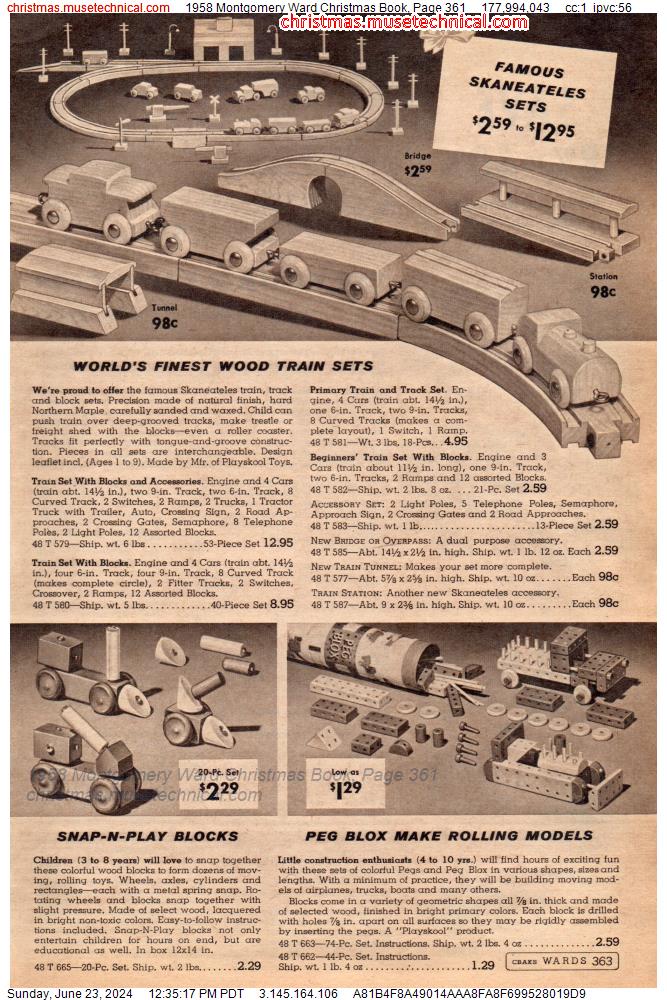 1958 Montgomery Ward Christmas Book, Page 361