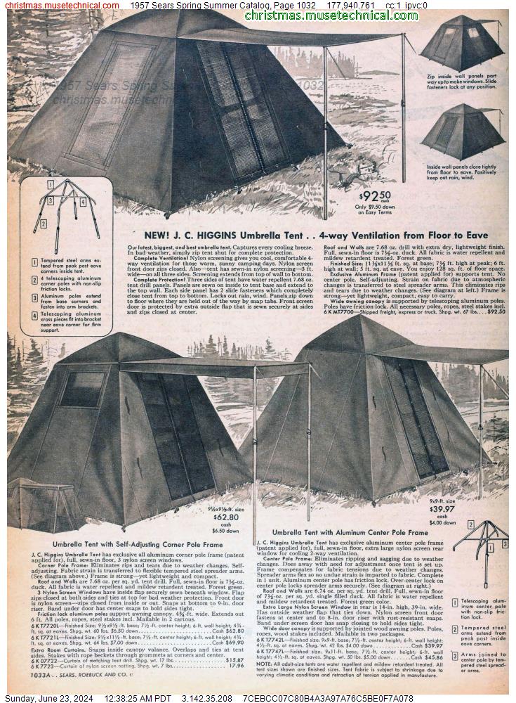 1957 Sears Spring Summer Catalog, Page 1032