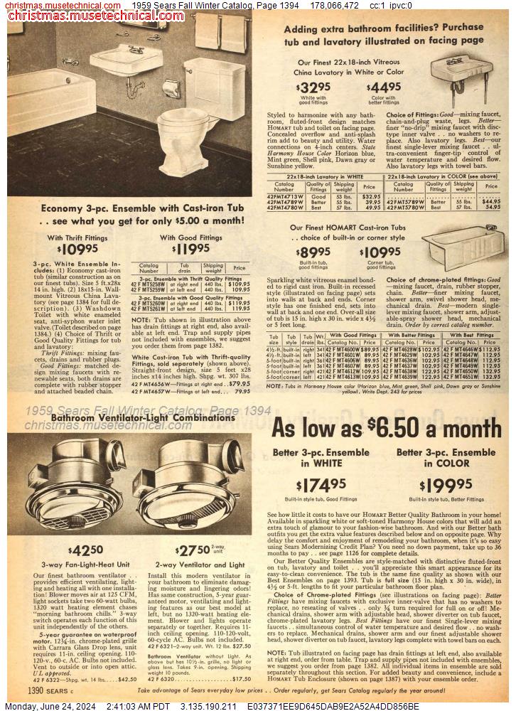 1959 Sears Fall Winter Catalog, Page 1394