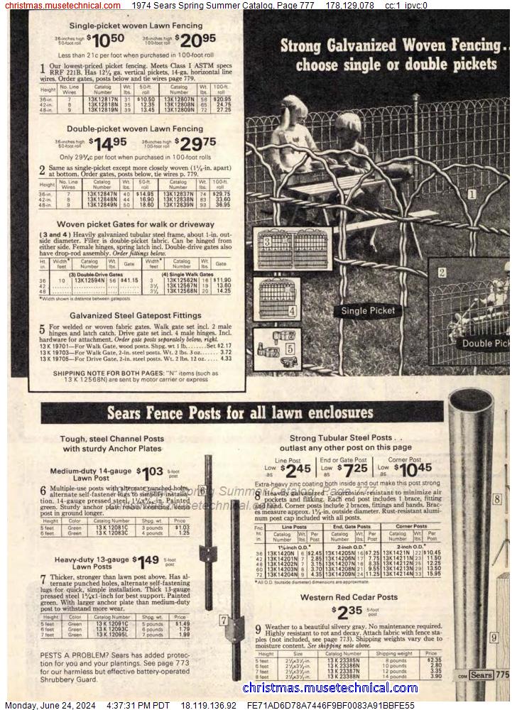 1974 Sears Spring Summer Catalog, Page 777