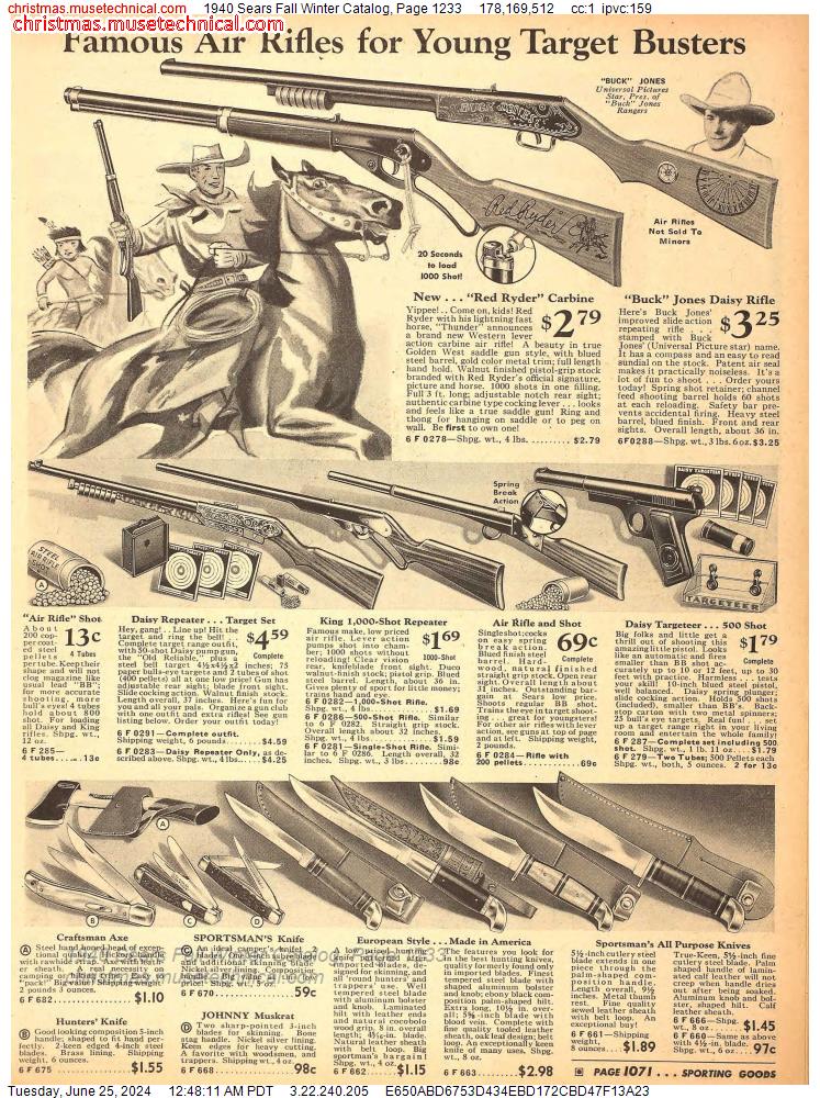 1940 Sears Fall Winter Catalog, Page 1233