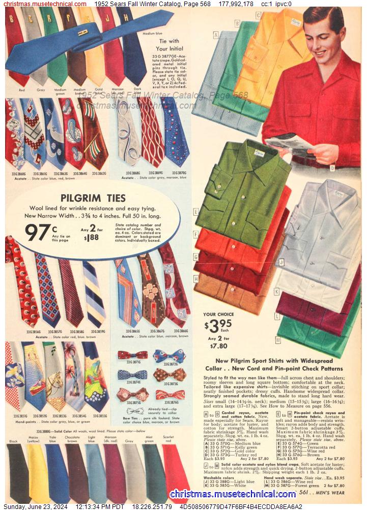 1952 Sears Fall Winter Catalog, Page 568