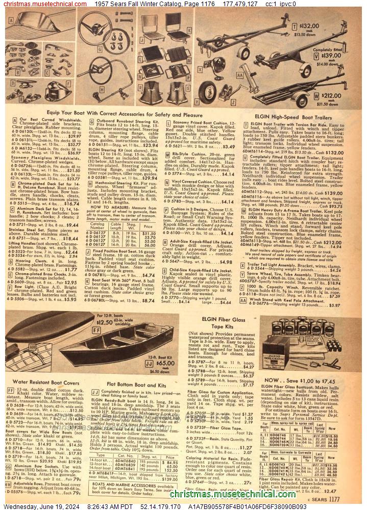 1957 Sears Fall Winter Catalog, Page 1176