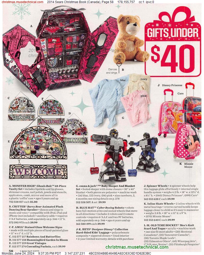 2014 Sears Christmas Book (Canada), Page 58