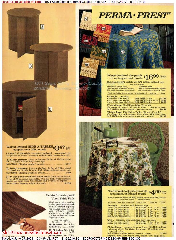 1971 Sears Spring Summer Catalog, Page 986