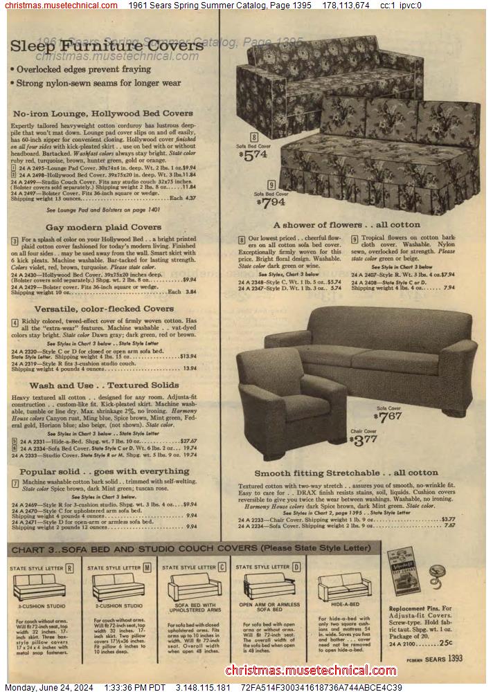 1961 Sears Spring Summer Catalog, Page 1395