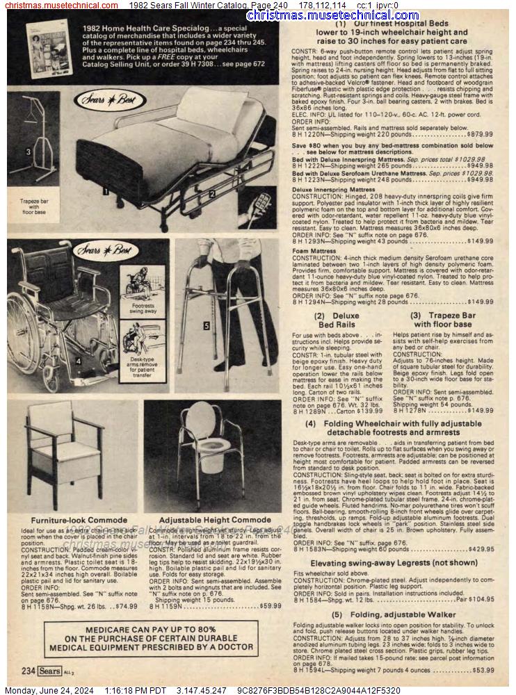 1982 Sears Fall Winter Catalog, Page 240