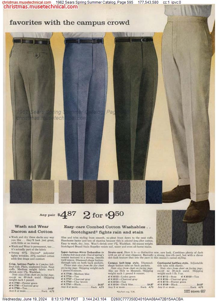 1962 Sears Spring Summer Catalog, Page 595