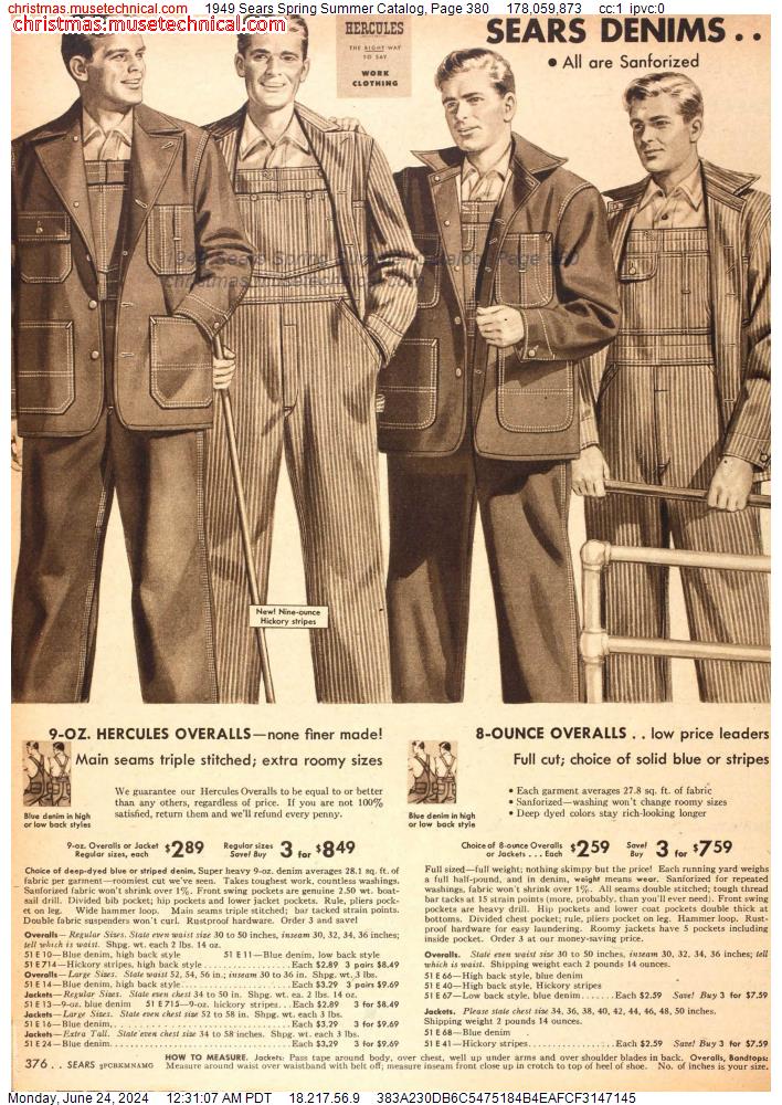 1949 Sears Spring Summer Catalog, Page 380
