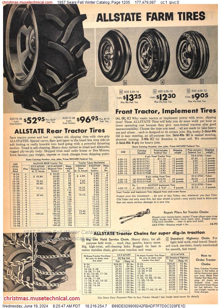 1957 Sears Fall Winter Catalog, Page 1205